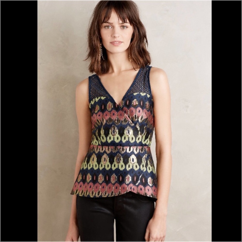 Anthropologie Jacquard top